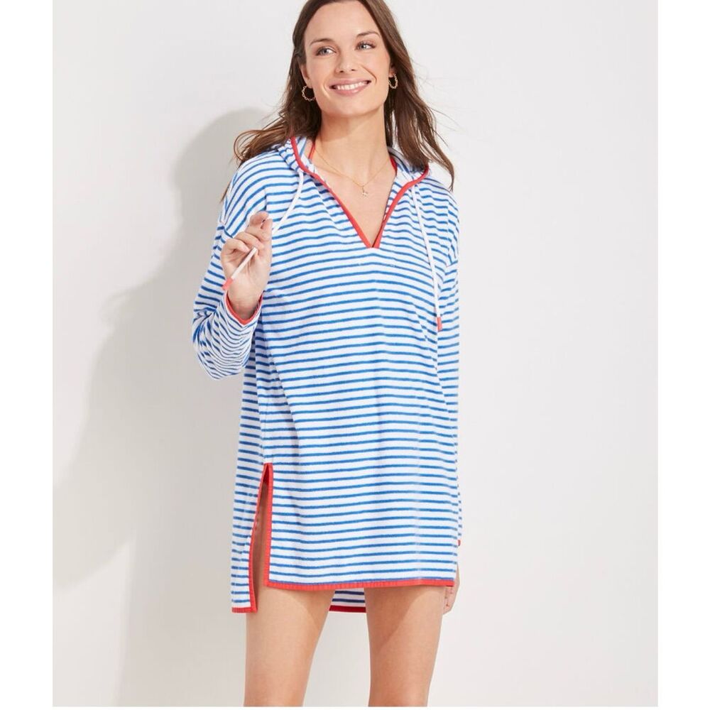 Vineyard Vines Blue and White Striped Swim Coverup
